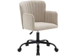 Bureaustoel - Stof - Beige - Verstelbare Hoogte - Toara-Vente-unique Hot