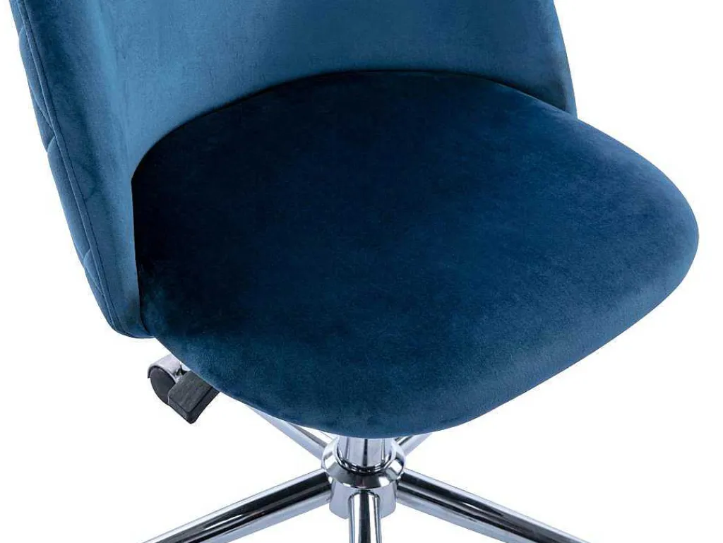 Bureaustoel - Velours - Blauw - Verstelbare Hoogte - Melbourne-Vente-unique Hot