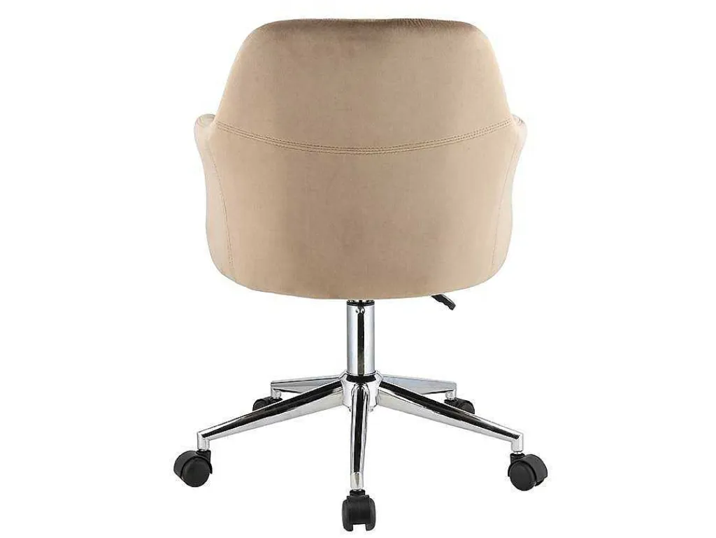 Bureaustoel Eleana - Fluweel - Verstelbare Hoogte - Beige-Vente-unique Discount