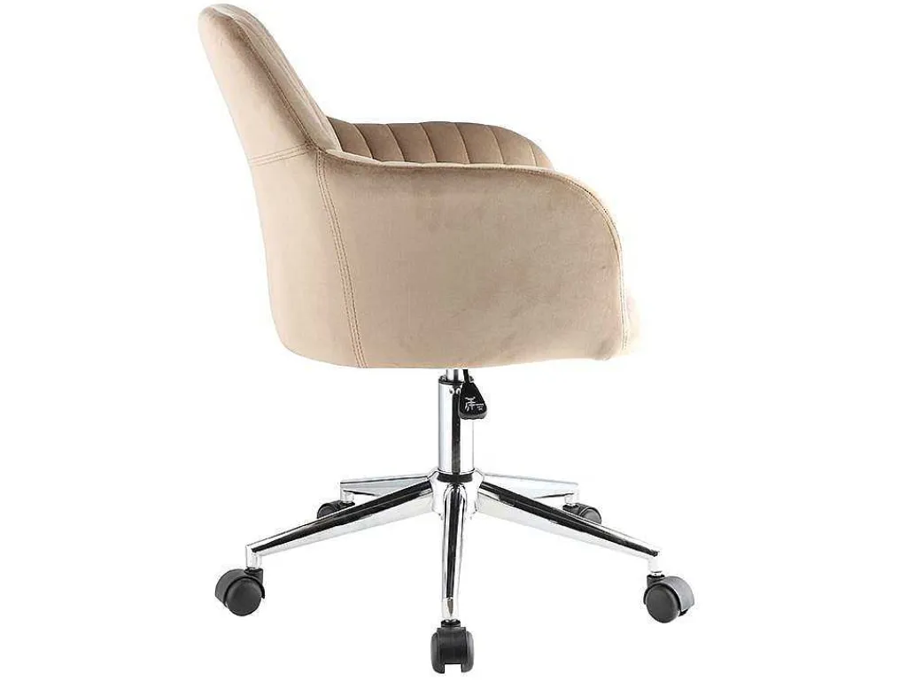 Bureaustoel Eleana - Fluweel - Verstelbare Hoogte - Beige-Vente-unique Discount