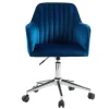 Bureaustoel Eleana - Fluweel - Verstelbare Hoogte - Blauw-Vente-unique Sale