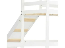 Cabine Stapelbed Met Glijbaan - 90X200Cm + 90X100Cm - Massief Grenen - Wit-ModernLuxe Clearance