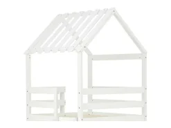 Cabine Stapelbed Met Glijbaan - 90X200Cm + 90X100Cm - Massief Grenen - Wit-ModernLuxe Clearance