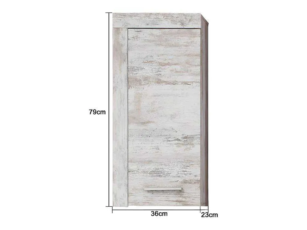 Cancun/Boombad Badkamerkast 1 Deur Wit Grenen Decor.-Trendteam Online