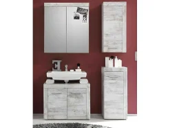Cancun/Boombad Badkamerkast 1 Deur Wit Grenen Decor.-Trendteam Online