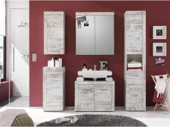 Cancun/Boombad Badkamerkast 1 Deur Wit Grenen Decor.-Trendteam Online