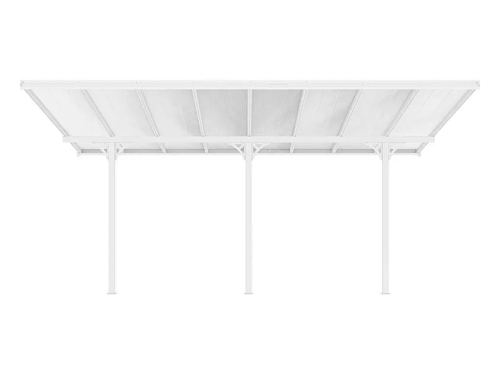 Carport Pergola Voor Tegen De Muur Van Aluminium 15,1 M Wit Alvaro-EXPERTLAND Best