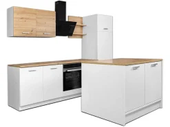 Centraal Keukeneiland Met 2 Deurtjes - Wit En Naturel - Mechila-Vente-unique Hot