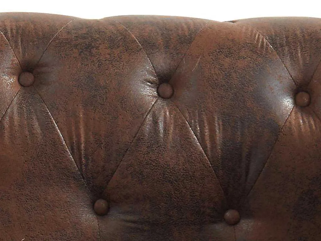 Chaise Longue - Hoek Links - Chesterfield Shirel Van Microvezel Met Lived-In Leeraspect-Vente-unique