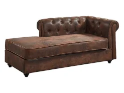 Chaise Longue - Hoek Links - Chesterfield Shirel Van Microvezel Met Lived-In Leeraspect-Vente-unique