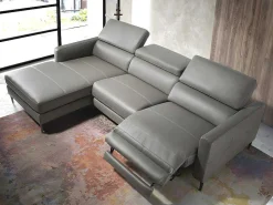 Chaise Longue Bank In Donkergrijs Leer Met Relaxmechanisme 6125-Angel Cerda Outlet