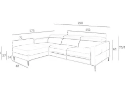 Chaise Longue Bank In Donkergrijs Leer Met Relaxmechanisme 6125-Angel Cerda Outlet