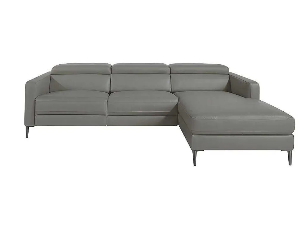 Chaise Longue Bank In Donkergrijs Leer Met Relaxmechanisme 6126-Angel Cerda Outlet