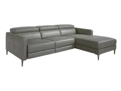 Chaise Longue Bank In Donkergrijs Leer Met Relaxmechanisme 6126-Angel Cerda Outlet