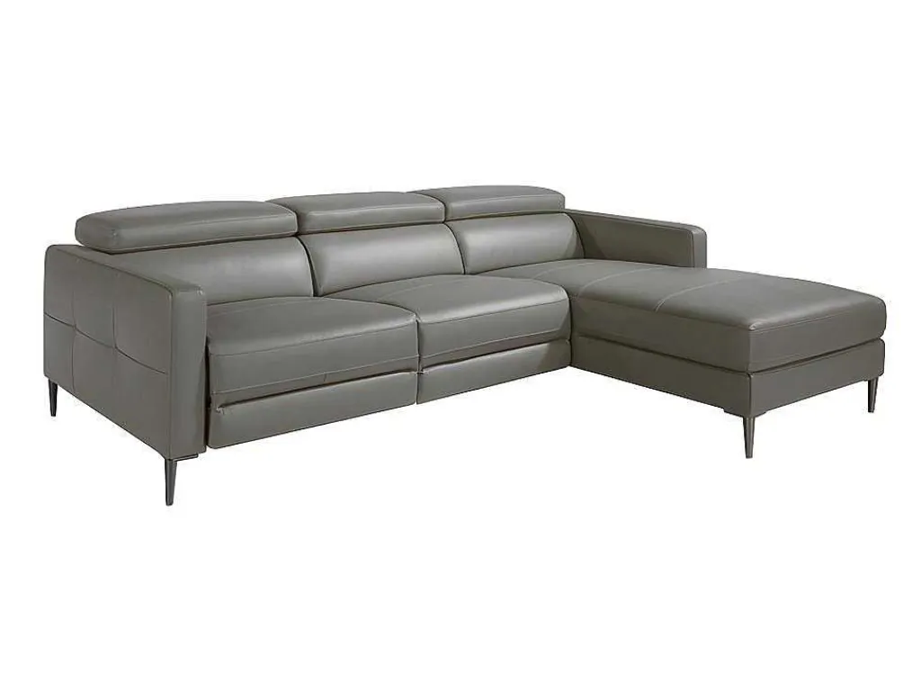 Chaise Longue Bank In Donkergrijs Leer Met Relaxmechanisme 6126-Angel Cerda Outlet