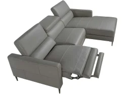 Chaise Longue Bank In Donkergrijs Leer Met Relaxmechanisme 6126-Angel Cerda Outlet