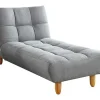 Chaise Longue Klik-Klak Van Stof - Grijs-Vente-unique Online