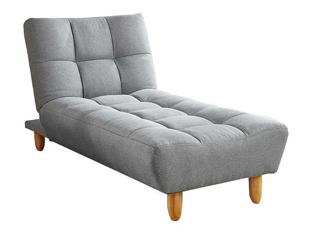 Chaise Longue Klik-Klak Van Stof - Grijs-Vente-unique Online