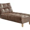 Chaise Longue Klik-Klak Van Gerijpte Microvezel Esteban - Chocolade Vintage-Vente-unique Clearance