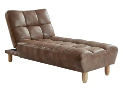 Chaise Longue Klik-Klak Van Gerijpte Microvezel Esteban - Chocolade Vintage-Vente-unique Clearance
