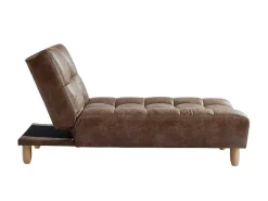 Chaise Longue Klik-Klak Van Gerijpte Microvezel Esteban - Chocolade Vintage-Vente-unique Clearance