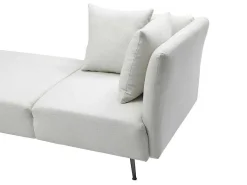 Chaise Longue Links Van Cremekleurige Stof Napasa-Vente-unique Clearance