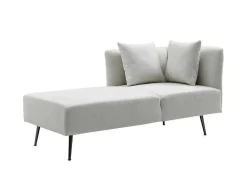 Chaise Longue Links Van Cremekleurige Stof Napasa-Vente-unique Clearance