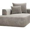 Chaise Longue Met Hoek Links Van Beige Ribfluweel Pineta-Vente-unique New
