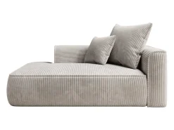 Chaise Longue Met Hoek Links Van Beige Ribfluweel Pineta-Vente-unique New