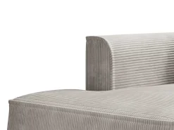 Chaise Longue Met Hoek Links Van Beige Ribfluweel Pineta-Vente-unique New