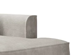 Chaise Longue Met Hoek Rechts Van Beige Ribfluweel Pineta-Vente-unique Discount