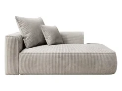 Chaise Longue Met Hoek Rechts Van Beige Ribfluweel Pineta-Vente-unique Discount