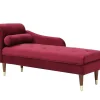 Chaise Longue Rechts Van Bordeaux-Rood Velours Umari-Vente-unique Best