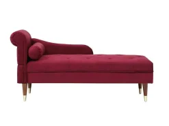 Chaise Longue Rechts Van Bordeaux-Rood Velours Umari-Vente-unique Best