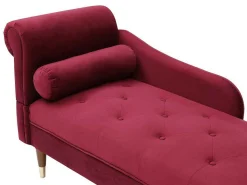 Chaise Longue Rechts Van Bordeaux-Rood Velours Umari-Vente-unique Best