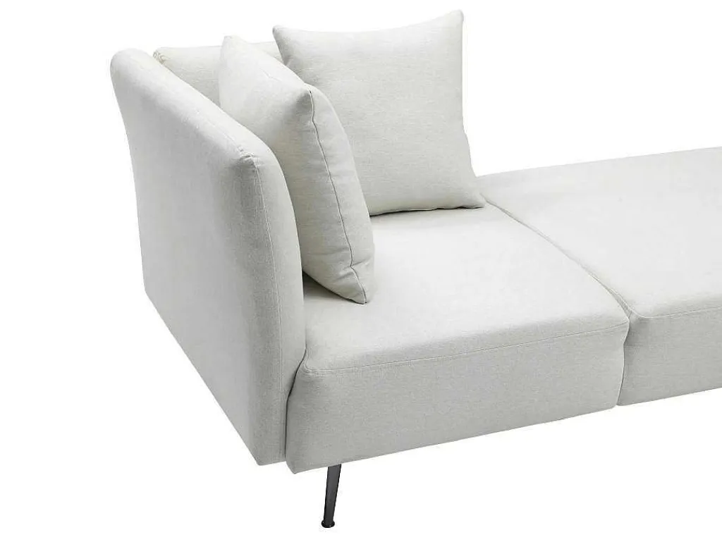 Chaise Longue Rechts Van Cremekleurige Stof Napasa-Vente-unique