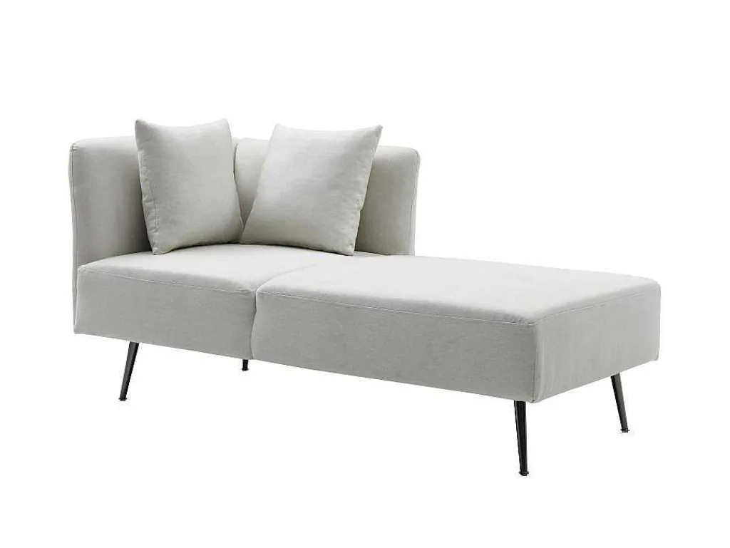 Chaise Longue Rechts Van Cremekleurige Stof Napasa-Vente-unique