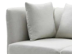 Chaise Longue Rechts Van Cremekleurige Stof Napasa-Vente-unique