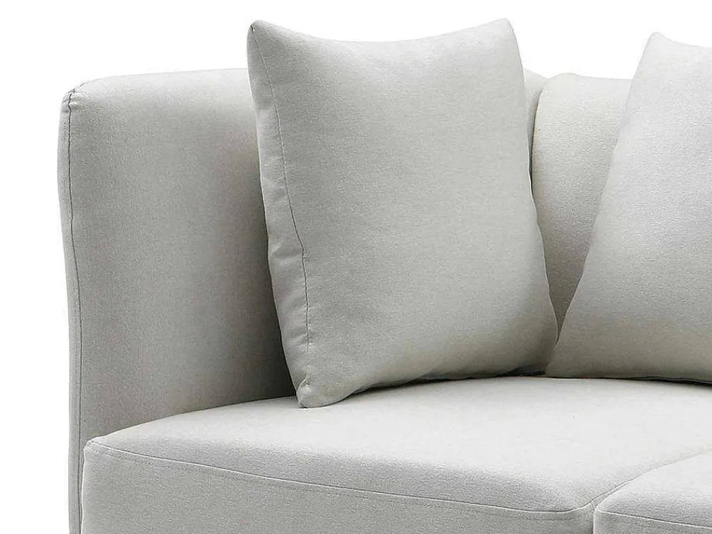 Chaise Longue Rechts Van Cremekleurige Stof Napasa-Vente-unique