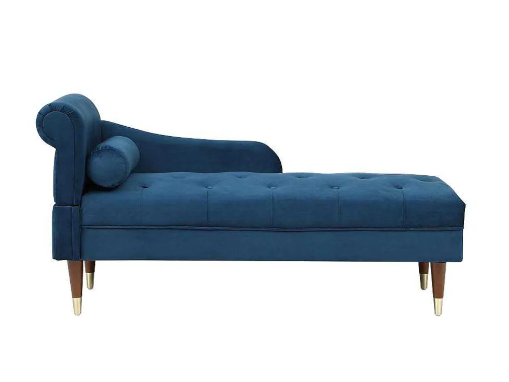 Chaise Longue Rechts Van Blauwgroen Velours Umari-Vente-unique Sale