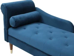 Chaise Longue Rechts Van Blauwgroen Velours Umari-Vente-unique Sale
