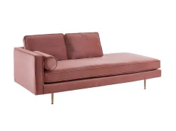 Chaise Longue Van Stof Kahel- Hoek Rechts - Oud Roze-Vente-unique Online