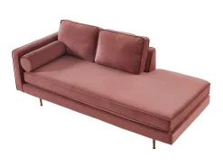 Chaise Longue Van Stof Kahel- Hoek Rechts - Oud Roze-Vente-unique Online
