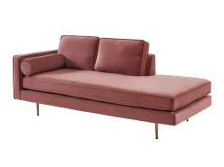 Chaise Longue Van Stof Kahel- Hoek Rechts - Oud Roze-Vente-unique Online