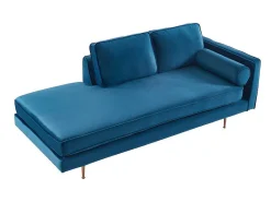 Chaise Longue Van Stof Kahel - Hoek Links - Eendblauw-Vente-unique Sale