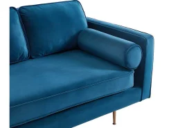 Chaise Longue Van Stof Kahel - Hoek Links - Eendblauw-Vente-unique Sale