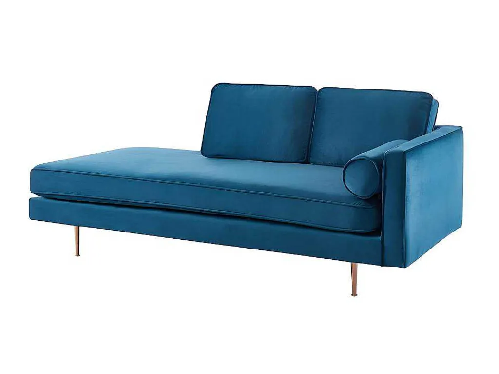 Chaise Longue Van Stof Kahel - Hoek Links - Eendblauw-Vente-unique Sale