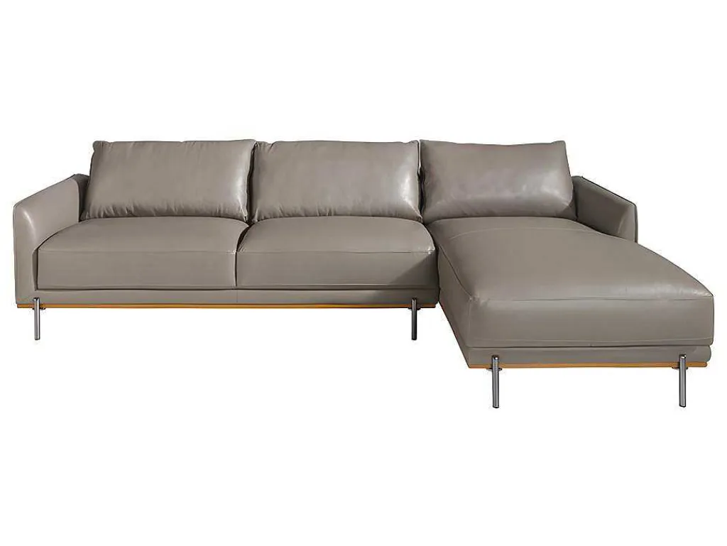 Chaiselongue Bank (R) In Leer En Verdonkerd Staal 6154-Angel Cerda New