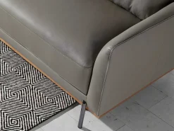 Chaiselongue Bank (R) In Leer En Verdonkerd Staal 6154-Angel Cerda New
