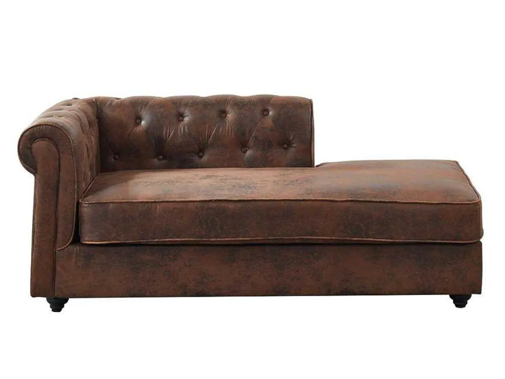 Chesterfield Chaise Longue - Hoek Rechts - Shirel Van Microvezel Met Lived-In Leeraspect-Vente-unique Outlet